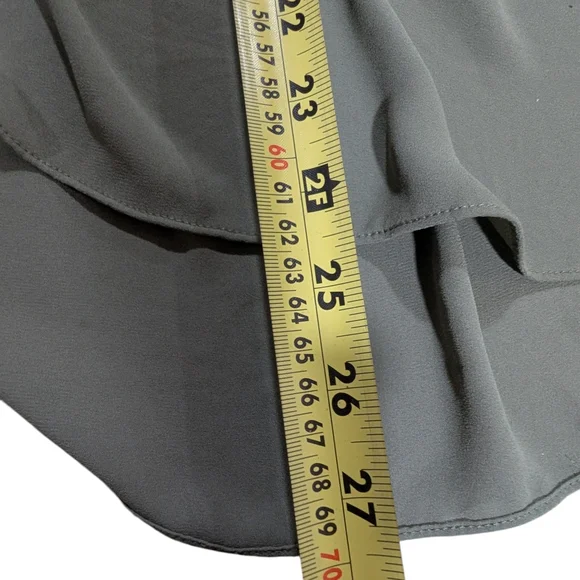 White House Black Market Olive Green Lace-Up Henley Blouse Size 2 Flowy Long Sle - Picture 7 of 13